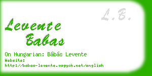 levente babas business card